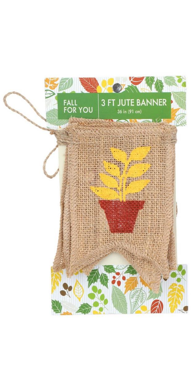 3 Ft Fall Jute Banner - Natural | Burkes Outlet