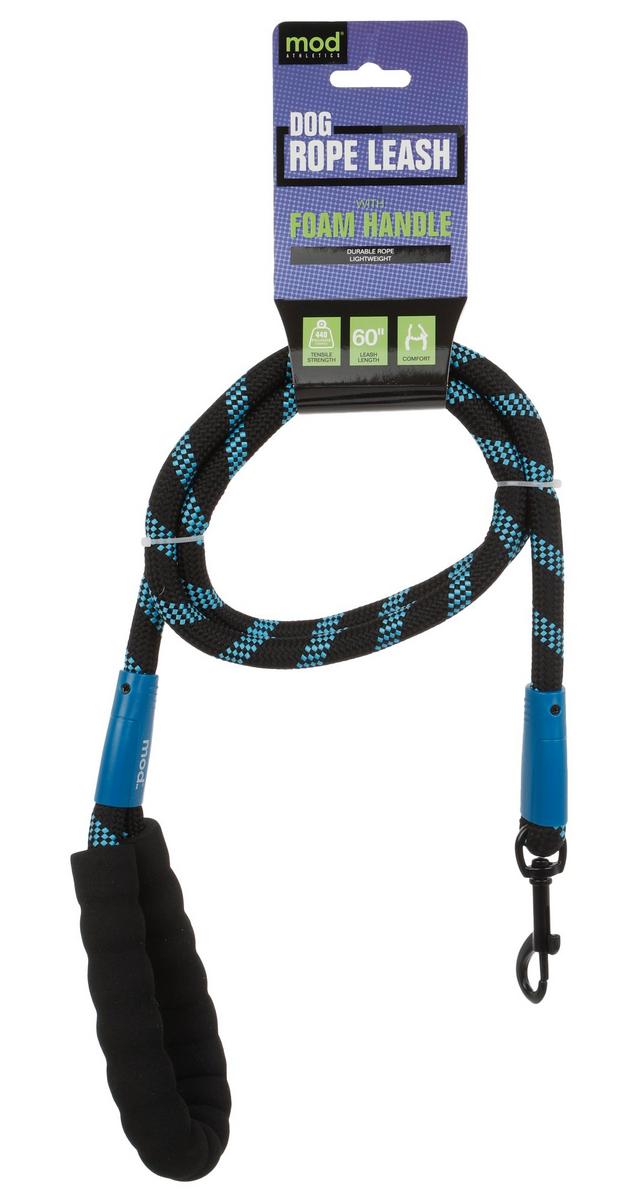 6 ft. Dog Rope Leash w/Foam Handle Blue Burkes Outlet