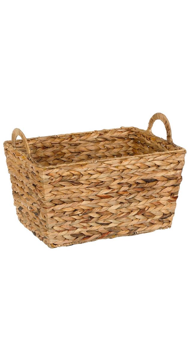 16" Woven Rectangle Storage basket Natural Burkes Outlet